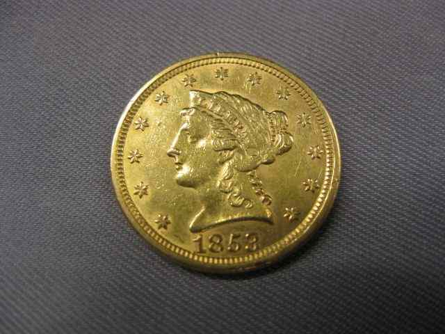 1853 U S 2 50 Liberty Head Gold Coin extra