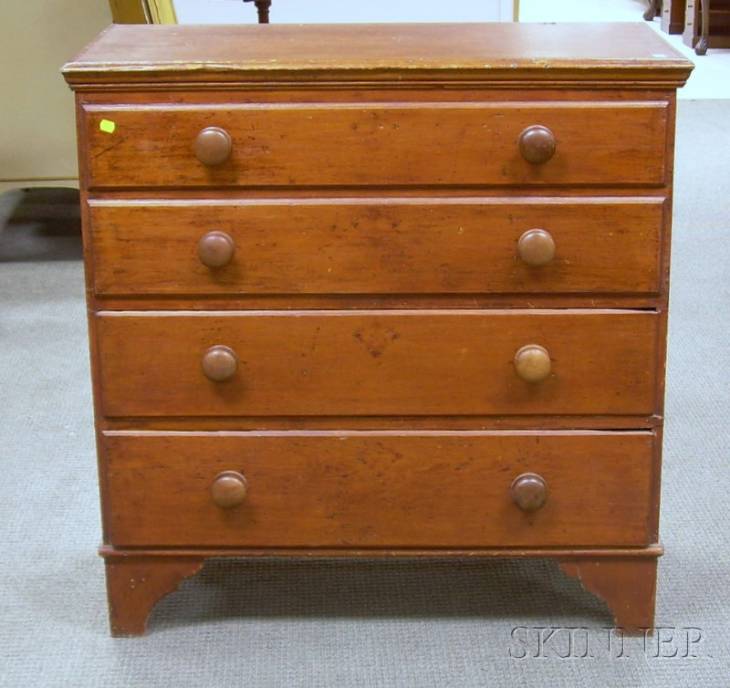 Country Pine Blanket Chest over Two Long Drawers