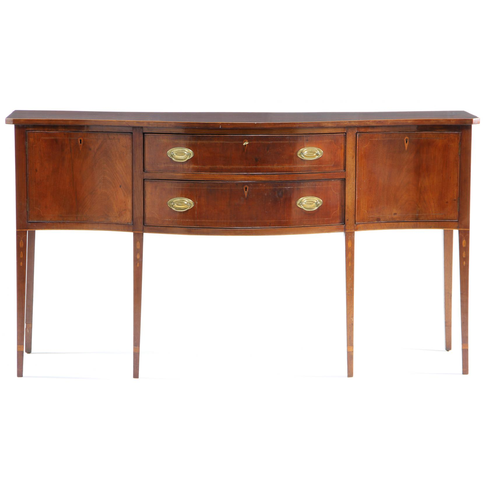 Southern Federal Inlaid Serpentine Front Sideboard attributed to Baltimore late