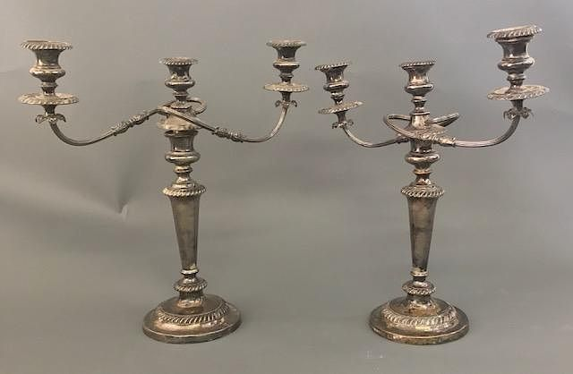 Pair of Sheffield Candelabra Pair of Sheffield candelabra 19th c