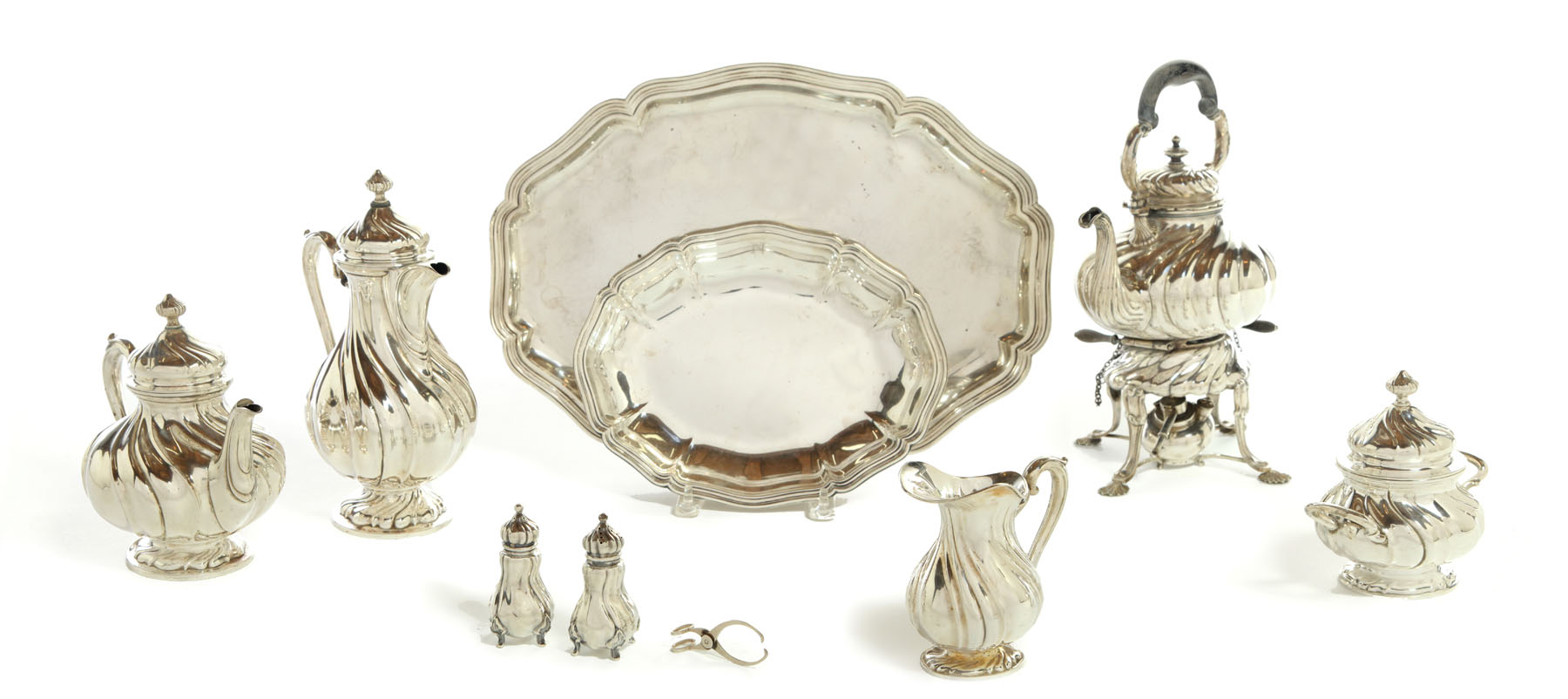 SILVER TEA AND COFFEE SERVICE Marked for Gebruder Deyhle and