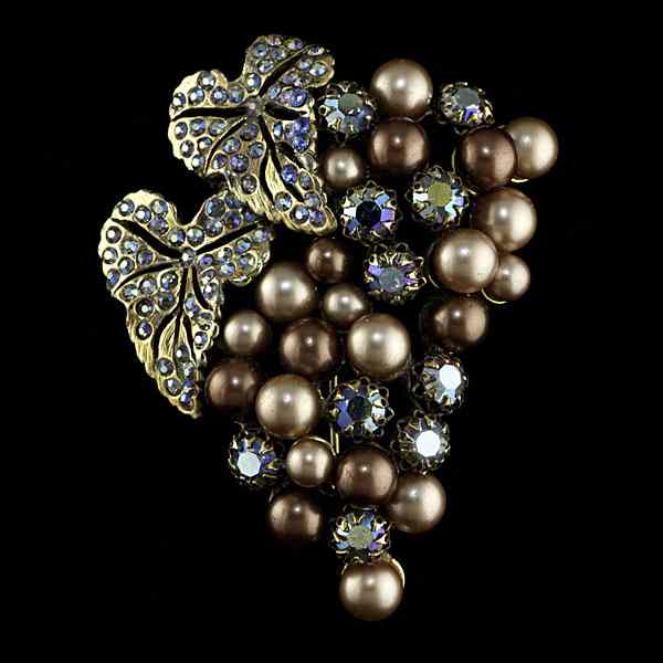 Schiaparelli 1950s Grapes of Wrath Brooch Ca 1950s Schiaparelli grape