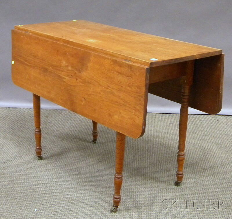 Ash and Bird s eye Maple Drop leaf Table with