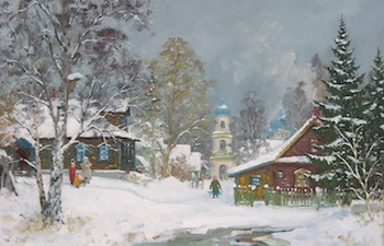 Alexander Alexandrovsky Russian born 1951 Torjok A townscape of a