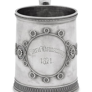 A Tiffany and Co Silver Mug Circa 1870 the body
