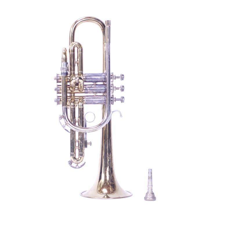 Reynolds engraved trumpet in case with Bach mouthpiece H 6