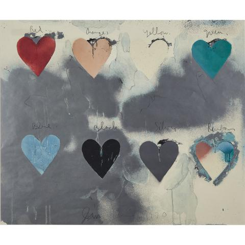 JIm Dine 1935 EIGHT HEARTS 1970 American Mixed media colour