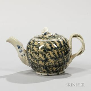 Staffordshire Buff Ground Cream colored Earthenware Teapot and Cover England