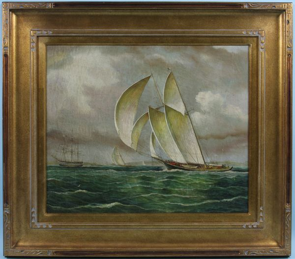 Boats under full sail o c 20th Century 20 x