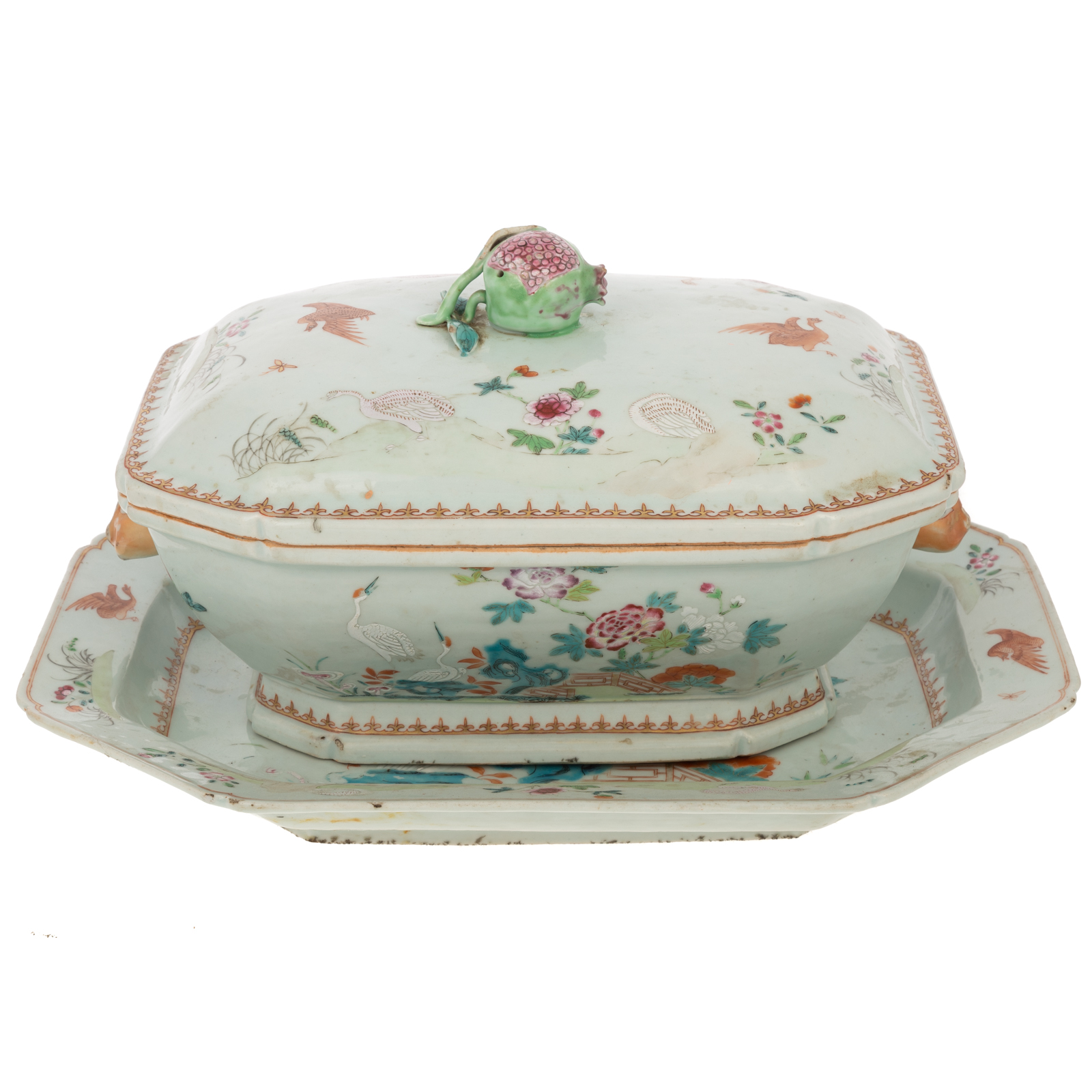 CHINESE EXPORT SOUP TUREEN STAND Qianlong Era circa 1760 70