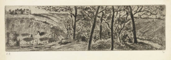 CAMILLE PISSARRO Paysage en long Aquatint and etching on cream