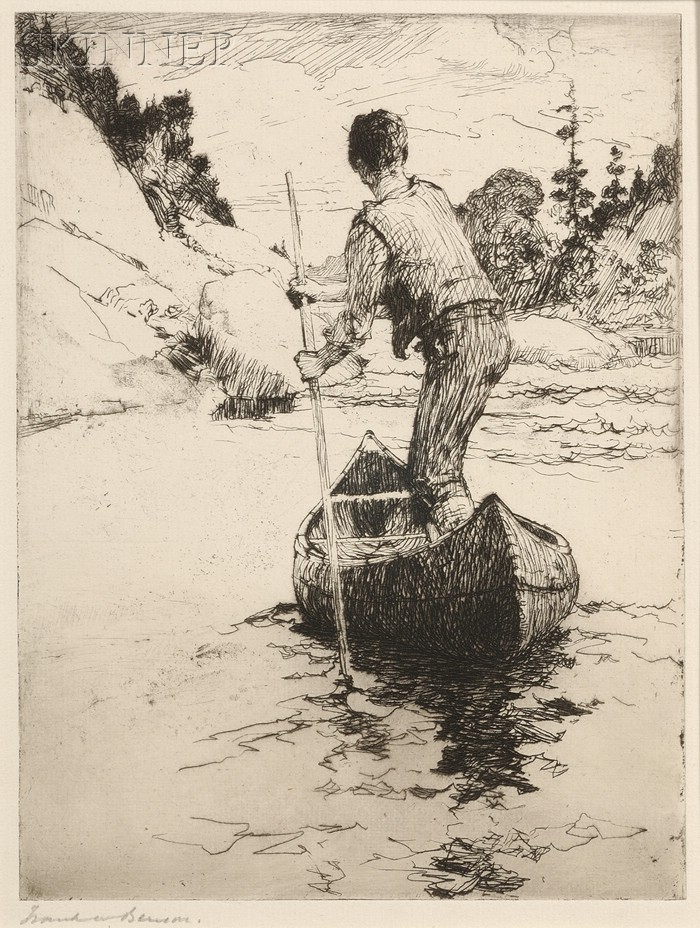 Frank Weston Benson American 1862 1951 Canoeman 1919 published state