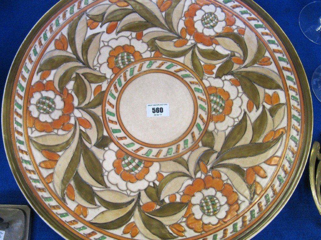 Large Charlotte Rhead Crown Ducal charger pattern no 4491