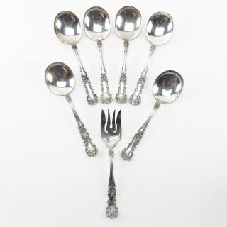 Set of Seven 7 Gorham Buttercup Sterling Silver Spoons and