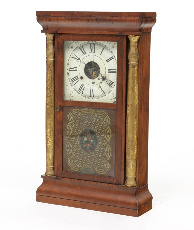 AMERICAN SETH THOMAS MANTEL CLOCK Mid 19th century mahogany case