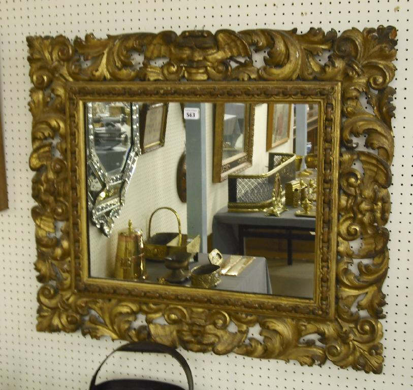 19th century Florentine style gilded mirror the 16 x 21
