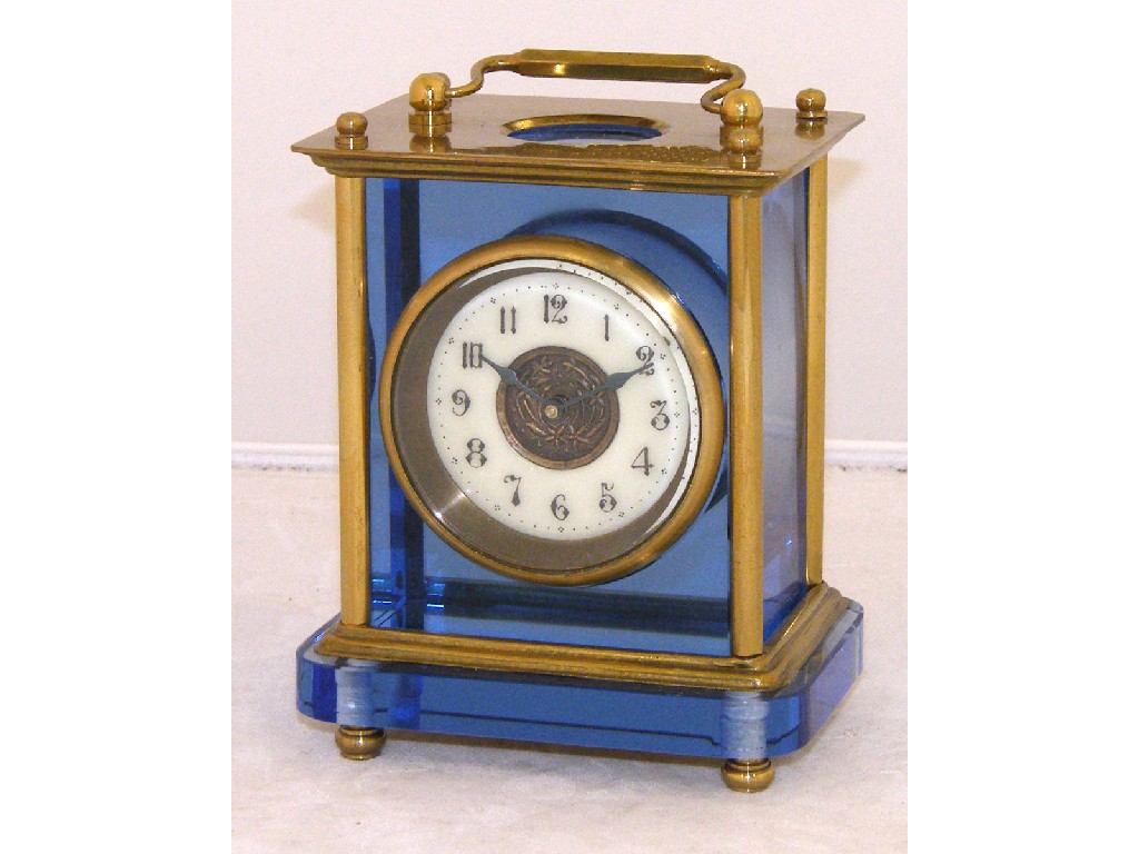Unusual carriage timepiece the 2 cream chapter ring and gilded