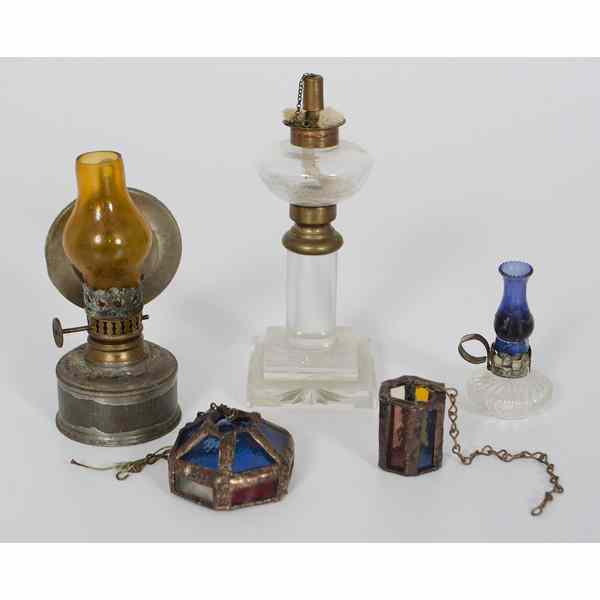 Miniature Oil Lamps and Lighting A group of miniature oil