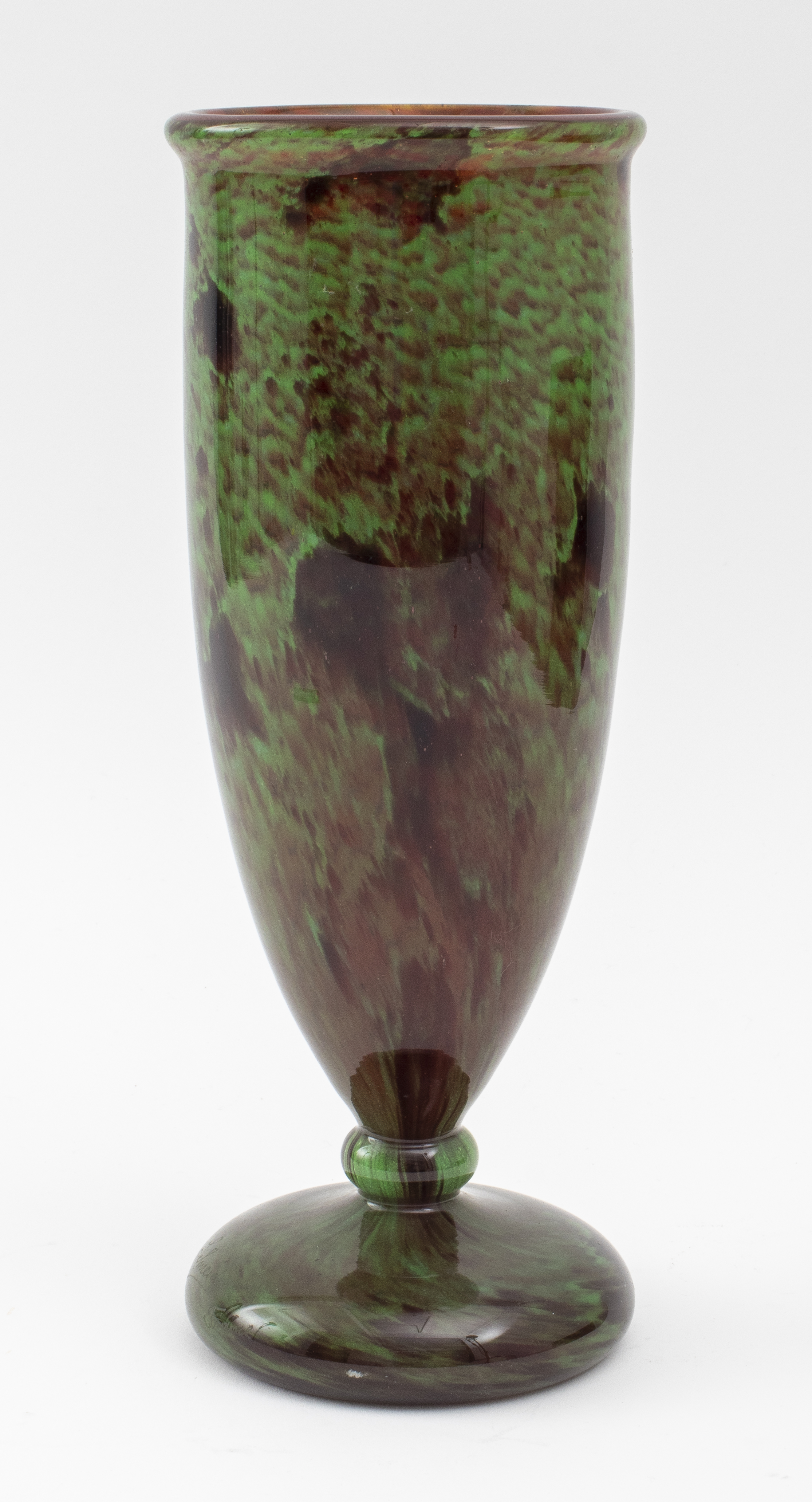 SCHNEIDER ART DECO GLASS PEDESTAL VASE French Schneider Art Deco