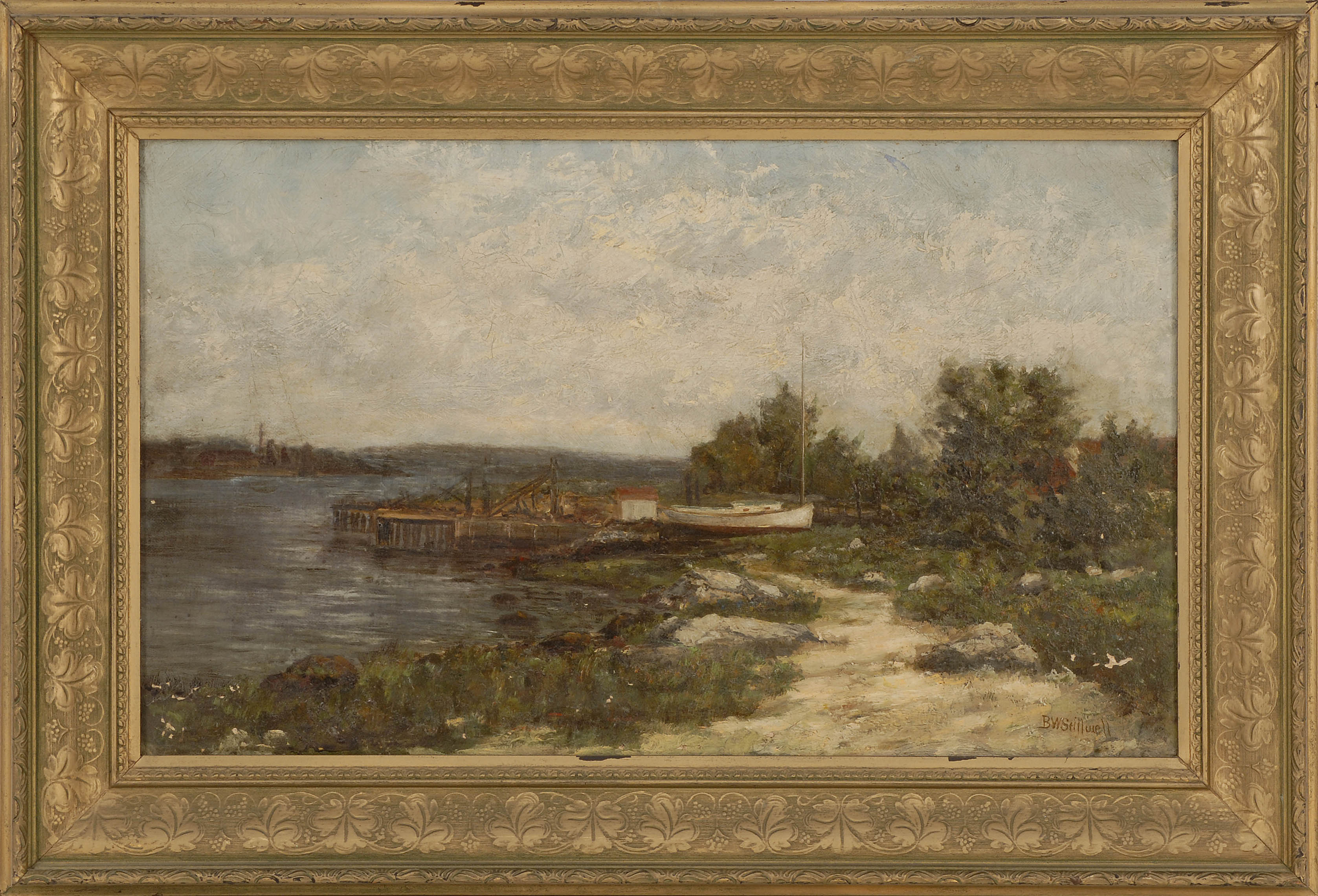 BENJAMIN W STILLWELLAmerican 1831 1914View on Narragansett Bay Signed lower