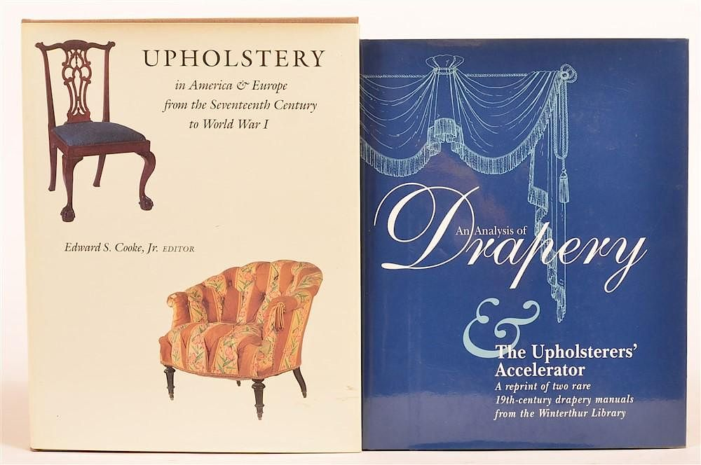 2 vols Books on Early Upholstery Drapery Cooke ed Upholstery