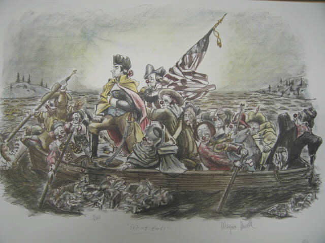 Wayne Howell Political Satire Print Ship of Fools with Nixon