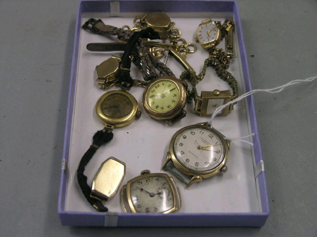 A collection of eight lady s gold wristwatches various dates