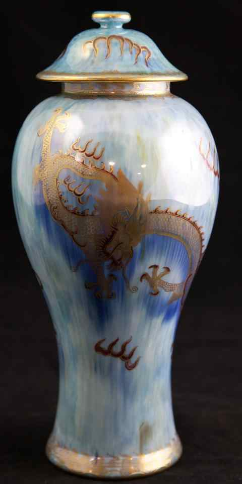WEDGWOOD LUSTRE DRAGON JAR AND COVER circa 1900 marked Z4829