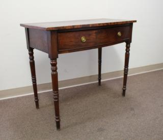 English Bow Front Vanity Desk c 1830 Having one drawer