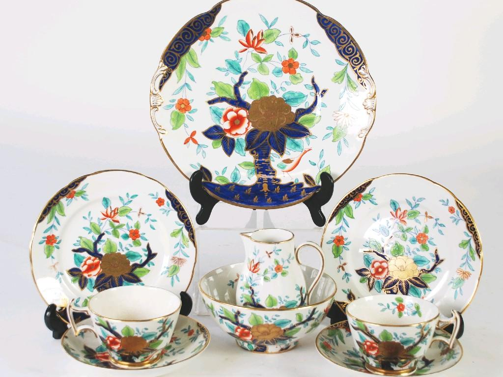 THIRTY EIGHT PIECE NINETEENTH CENTURY BOOTHS IMARI POTTERY PART TEA