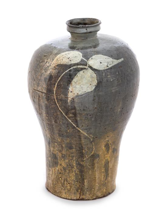 Sale 417 Lot 343 A Korean Black Glazed Pottery Vase