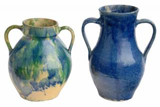 Two Pieces of Log Cabin Pottery Guilford County North Carolina