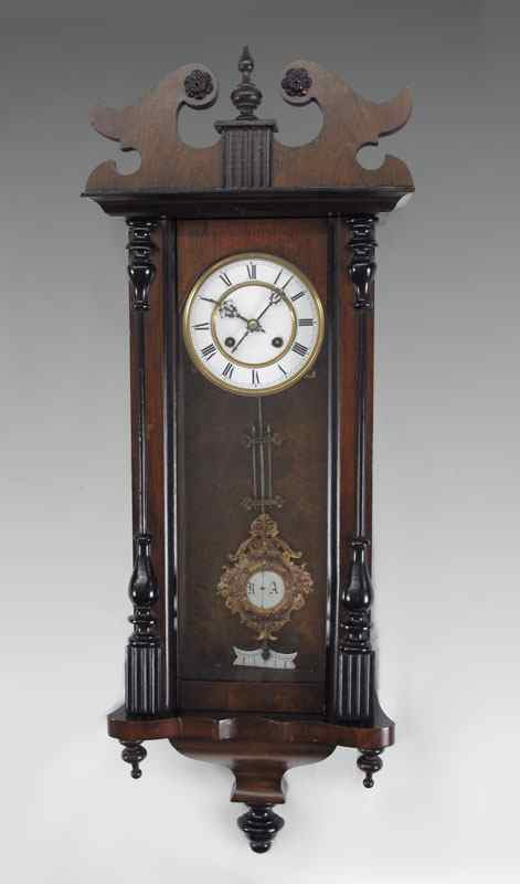 EUROPEAN REGULATOR WALL CLOCK Most likely German walnut case with