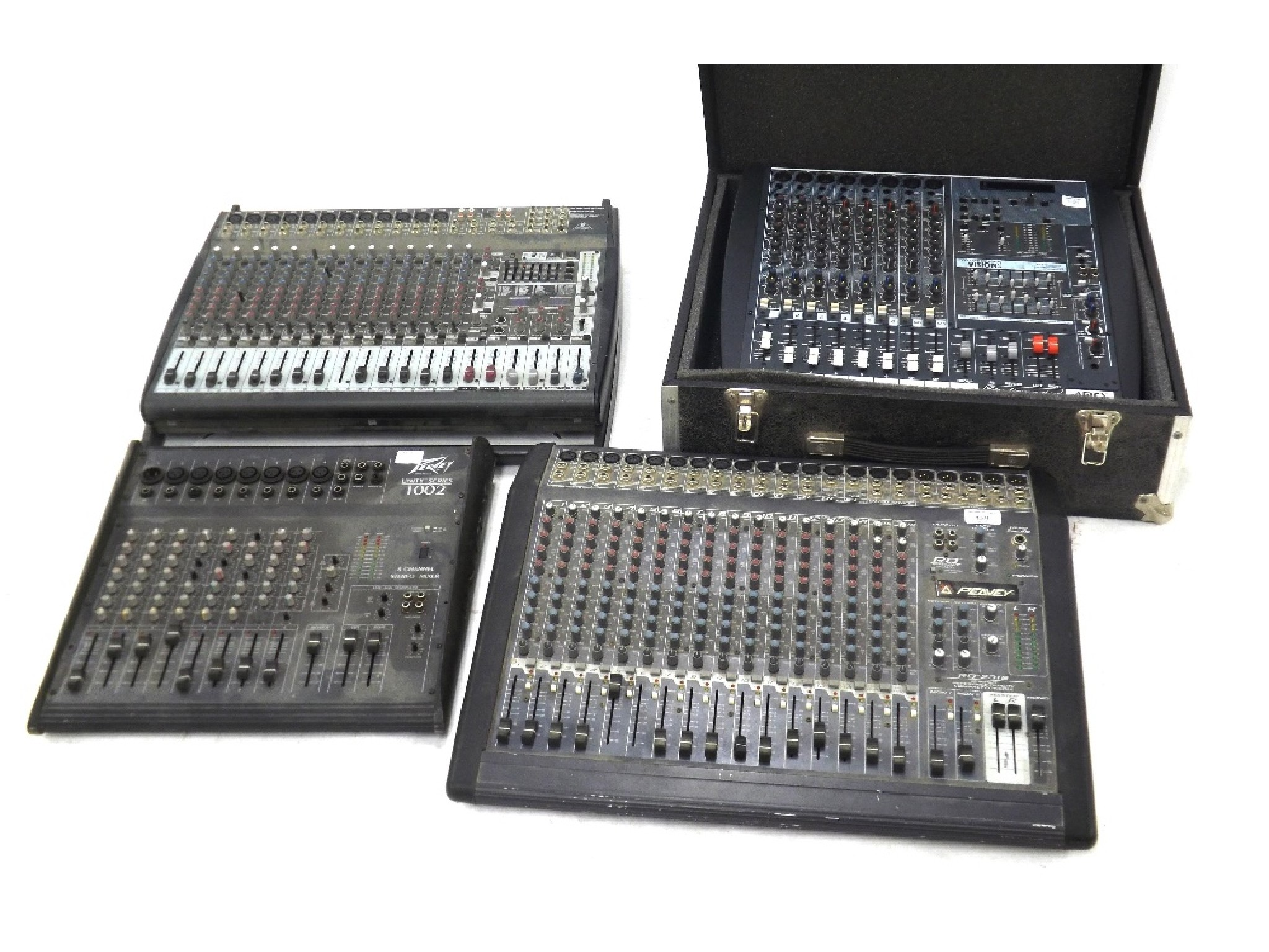 Peavey RQ2318 18 input mixing desk together with three further