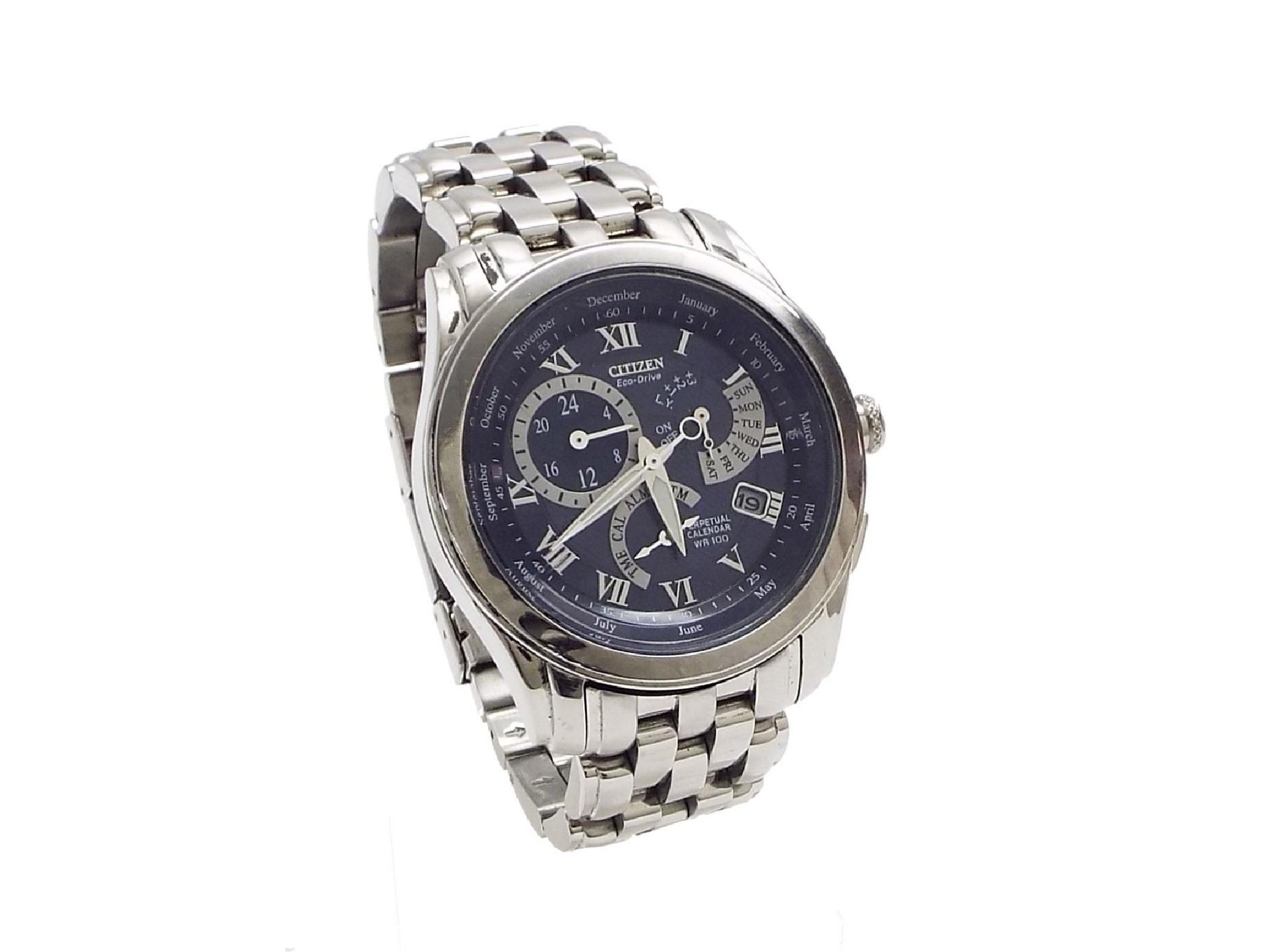 Citizen Eco Drive Perpetual Calendar WR 100 stainless steel gentleman