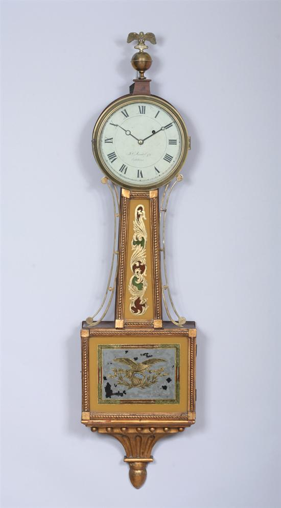 AMERICAN FEDERAL BANJO CLOCK 19th century by J Randell Co