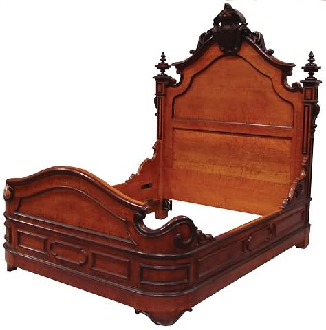 Suite with birdseye maple and rosewood Bedstead with large shield