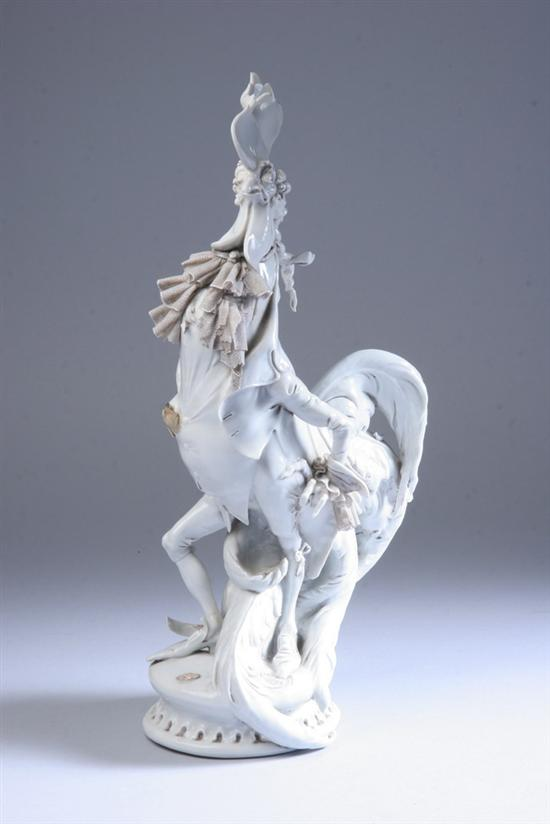 CAPO DI MONTE BLANC DE CHINE PORCELAIN SATIRICAL FIGURE OF