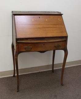Inlaid One Drawer Drop Front Desk Inlaid One Drawer Drop