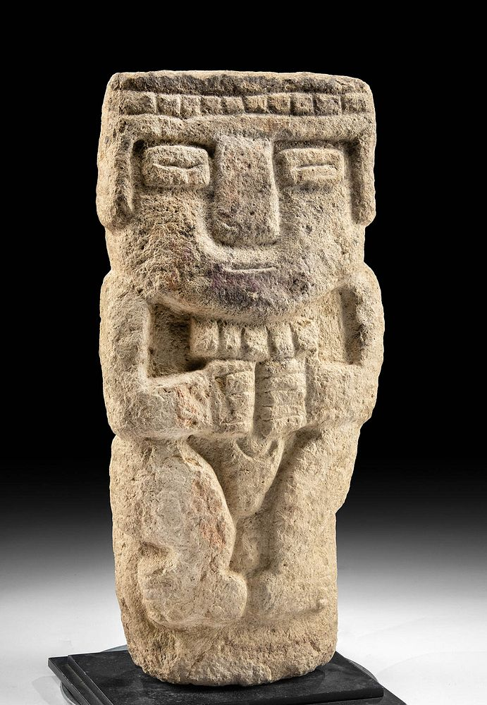 Rare Large Chavin Stone Flute Player Pre Columbian Northern Peru