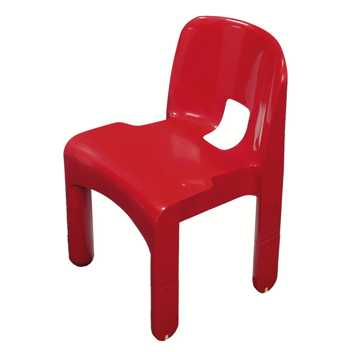 Joe Colombo Universale chair by Kartell Italy molded red polypropylene