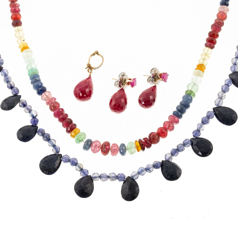 A Collection of Faceted Bead Gemstone Jewelry 1 14K yellow