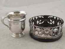A Victorian silver decanter coaster formed as a royal crown