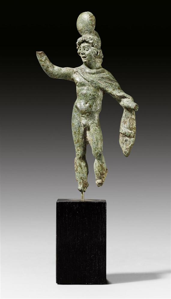 SMALL DIOSCURI STATUETTE 2nd century found in Anatolia Corroded bronze
