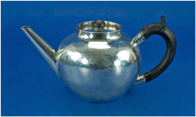Silver Bullet Shaped Georgian Style Teapot Fully Hallmarked For London