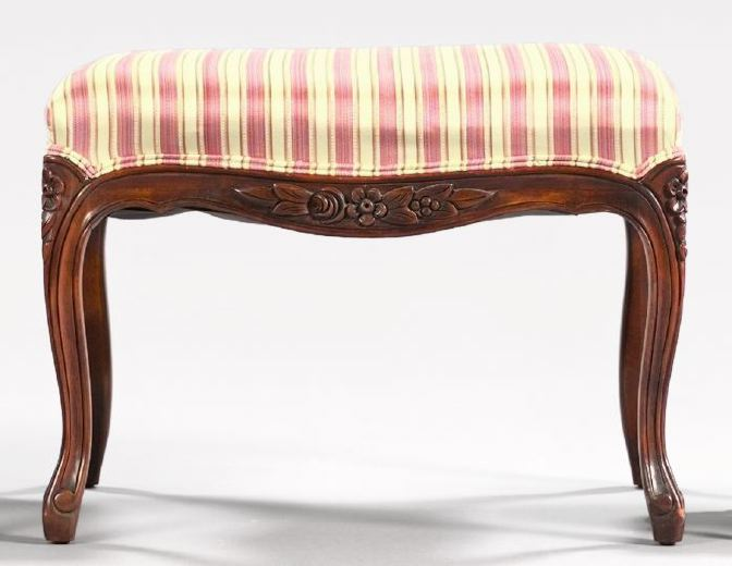 French Carved and Stained Beechwood Stool second quarter 20th century