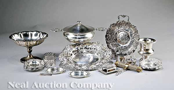 A Group of Small American and Continental Sterling Silver Objects