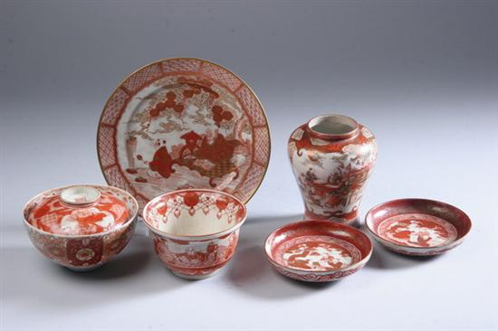 TWENTY ONE PIECES JAPANESE KUTANI PORCELAIN Meiji period Five saucers