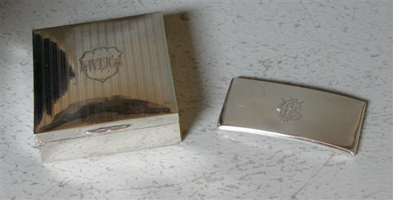 Silver cigarette box and silver cardholder