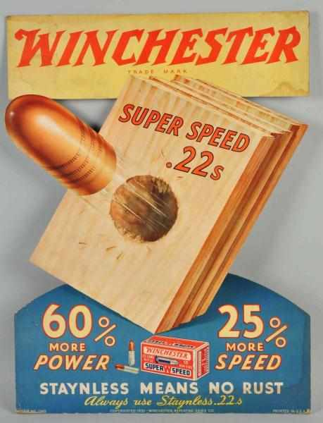 Die Cut Cardboard Winchester Super Speed Sign Description Circa 1950s